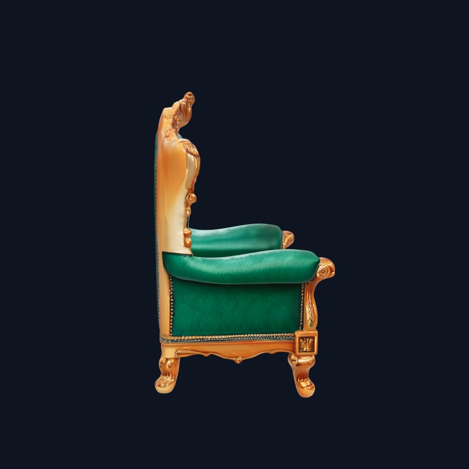 Luxurious Baroque Throne Chair D Model Pack